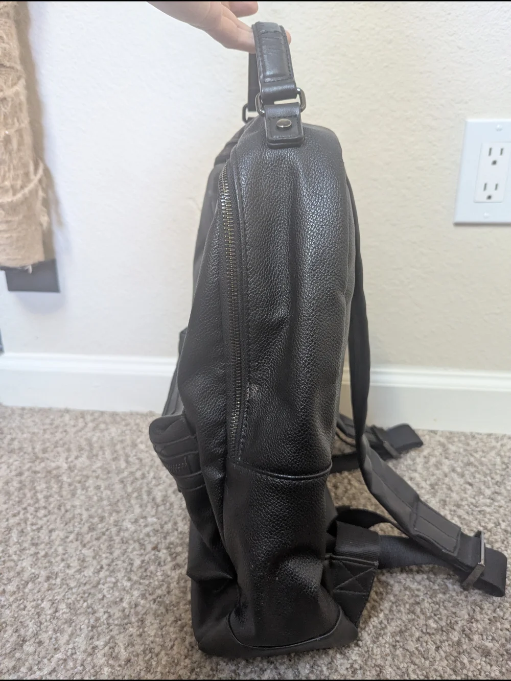 GUESS Black Leather Backpack